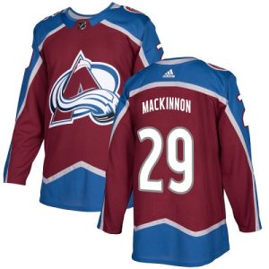 Miesten NHL Colorado Avalanche Pelipaita Nathan MacKinnon #29 Authentic Burgundy Punainen Koti